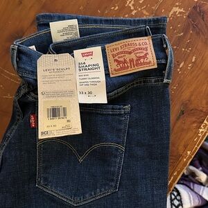 Levi's Dark Blue Shaping Straight Jeans
